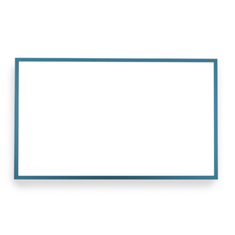 čtvercový tvar topného panelu, železné provedení - modré barevné provedení