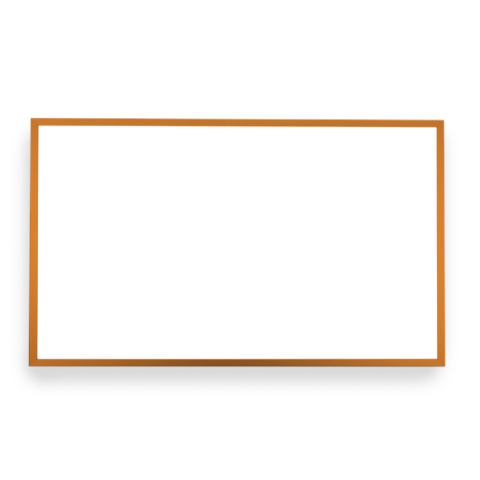čtvercový tvar topného panelu, železné provedení - oranžové barevné provedení