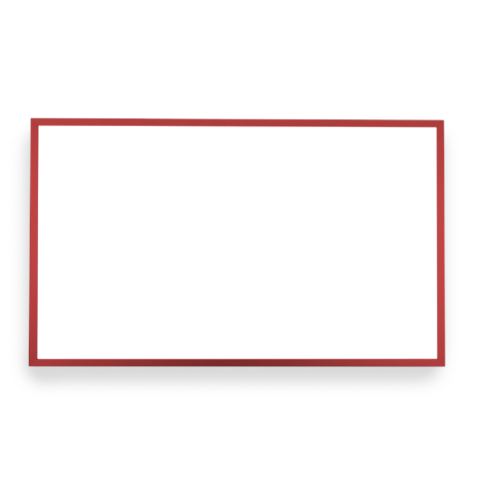 čtvercový tvar topného panelu, železné provedení - červené barevné provedení